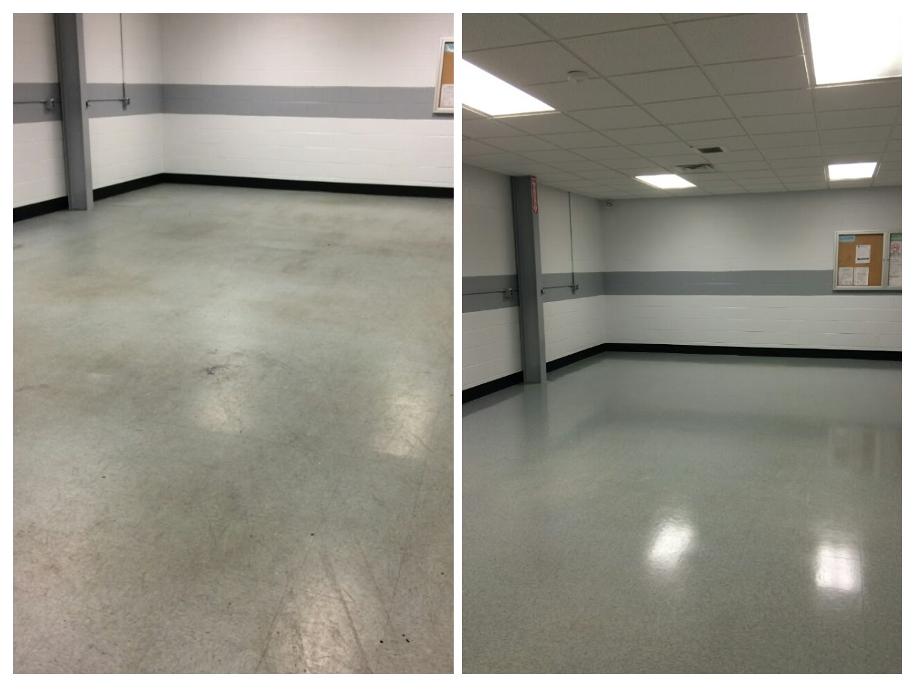 Commercial Floors Strip And Wax Job, Stripping Wax From Vinyl Floors